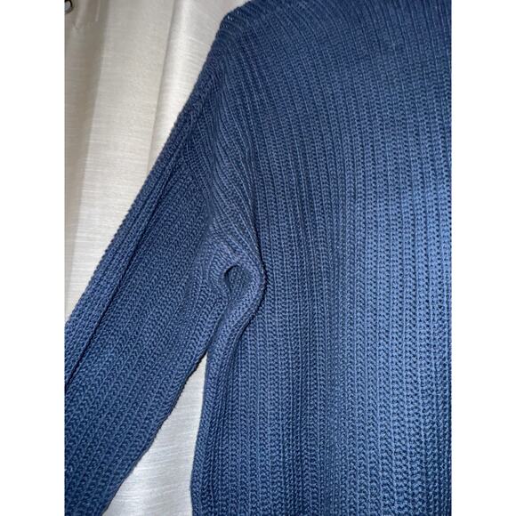 Orvis oversized knit turtleneck oversized sweater in navy blue size XL - Picture 3 of 4
